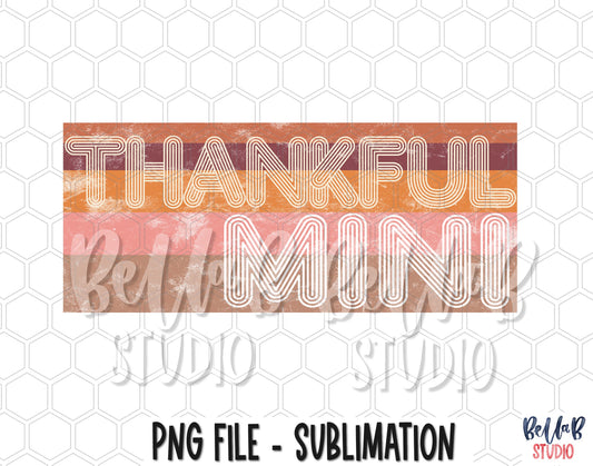 Retro Thankful Mini Sublimation Design