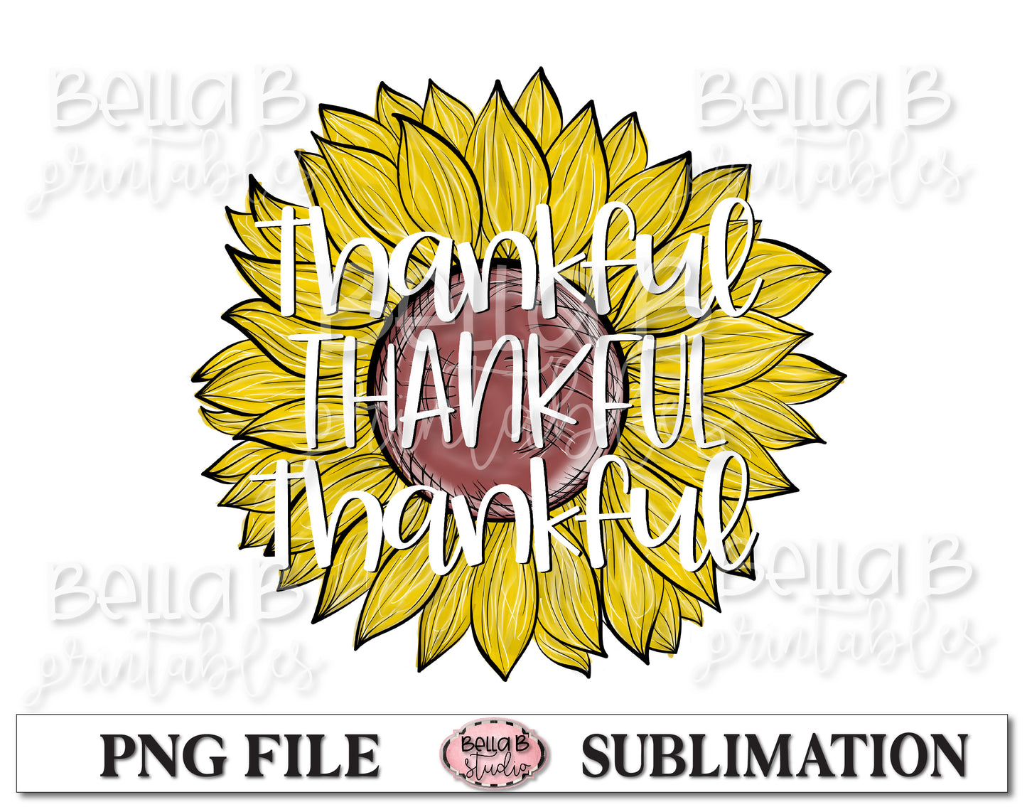 Thankful Sunflower Sublimation Design