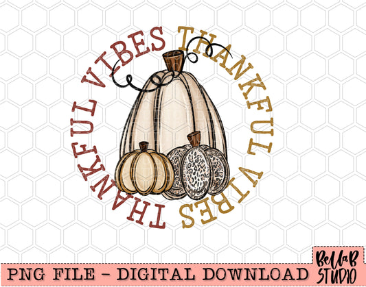 Thankful Vibes Pumpkins PNG Design