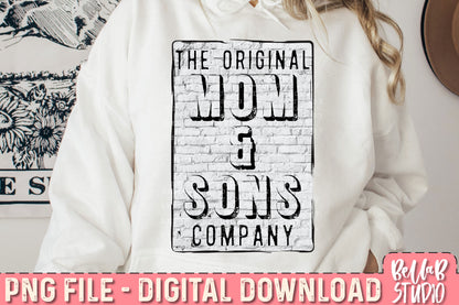 The Original Mom and Sons Company Brick Wall PNG Sublimation Design