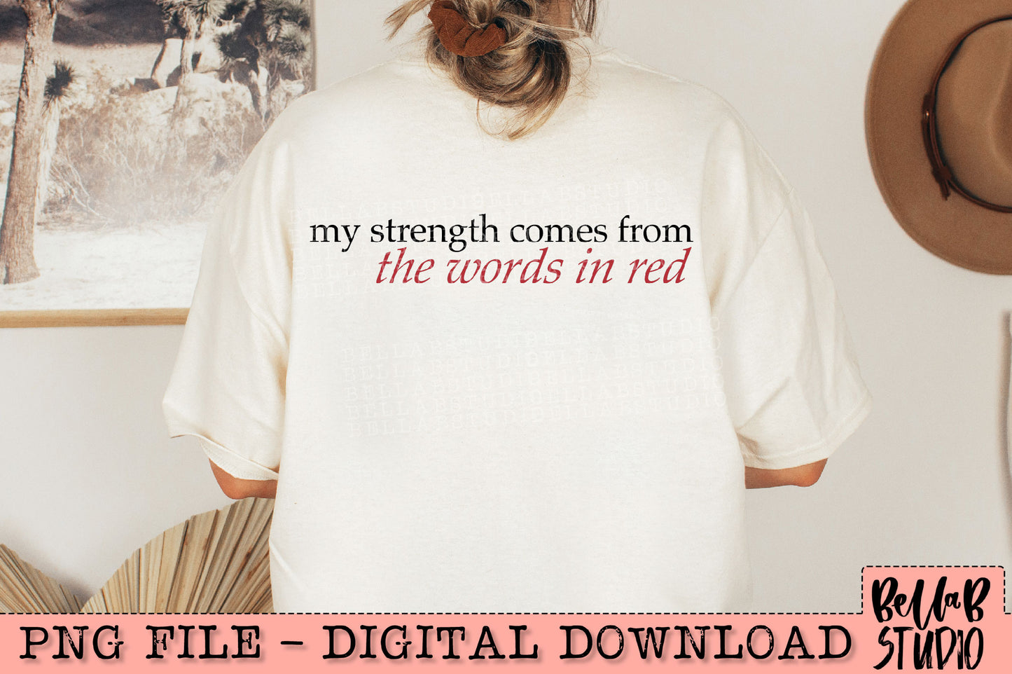 My Strength Comes From The Words In Red PNG Design