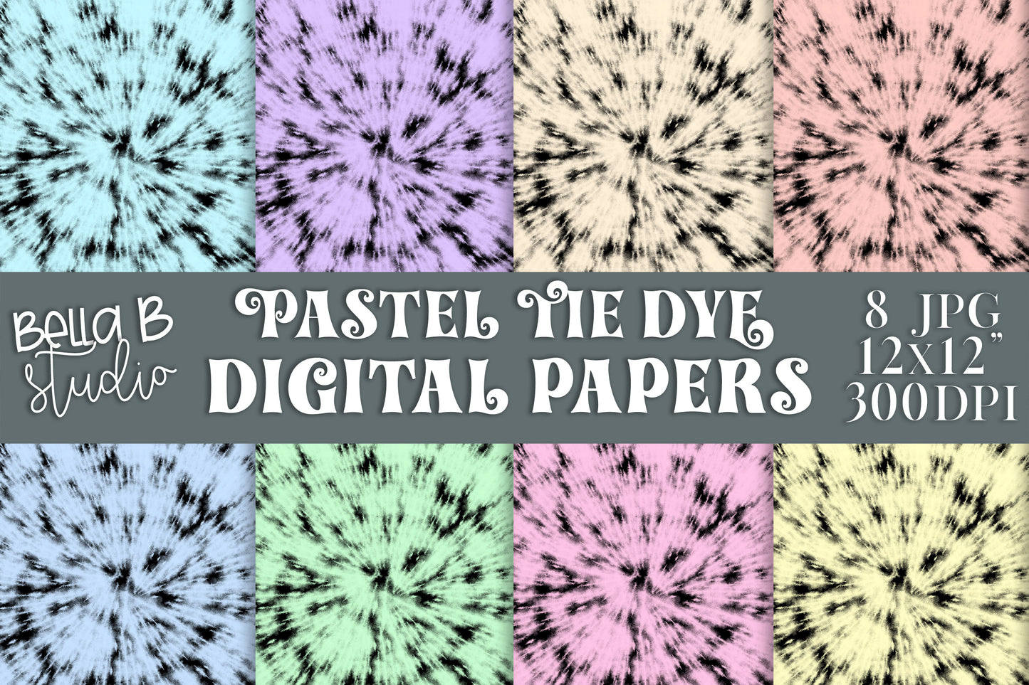 Pastel Tie Dye Digital Papers