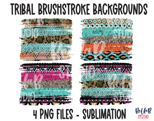 Tribal Aztec Brushstroke Sublimation Background Bundle