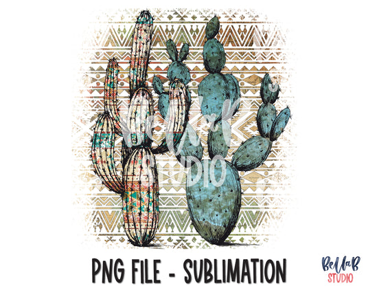 Tribal Cactus Sublimation Design