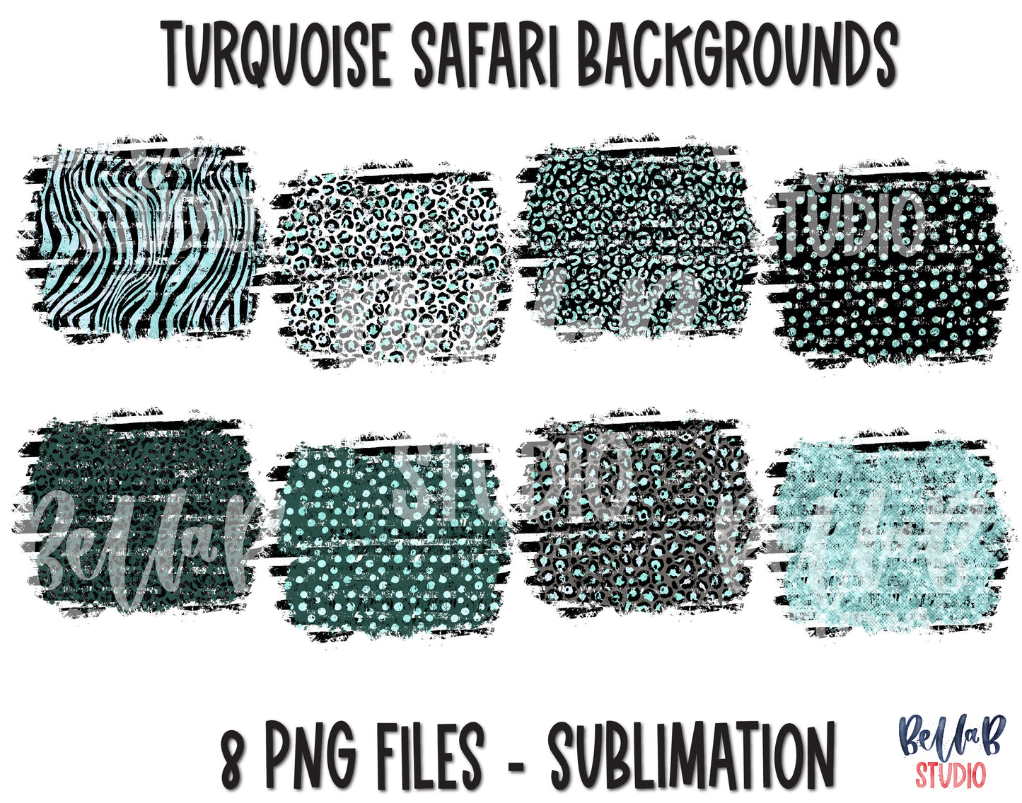Turquoise Safari Background Sublimation Bundle