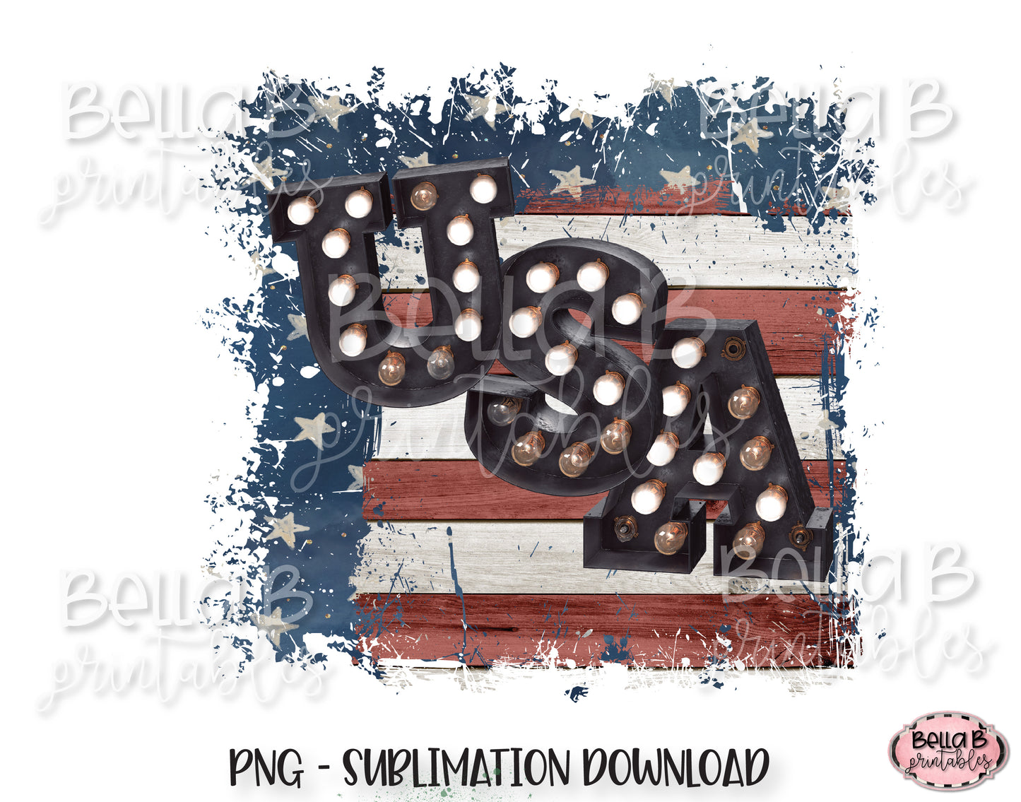 USA Sublimation Design, Distressed American Flag
