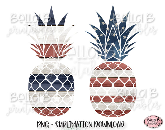 USA Pineapple Sublimation Design