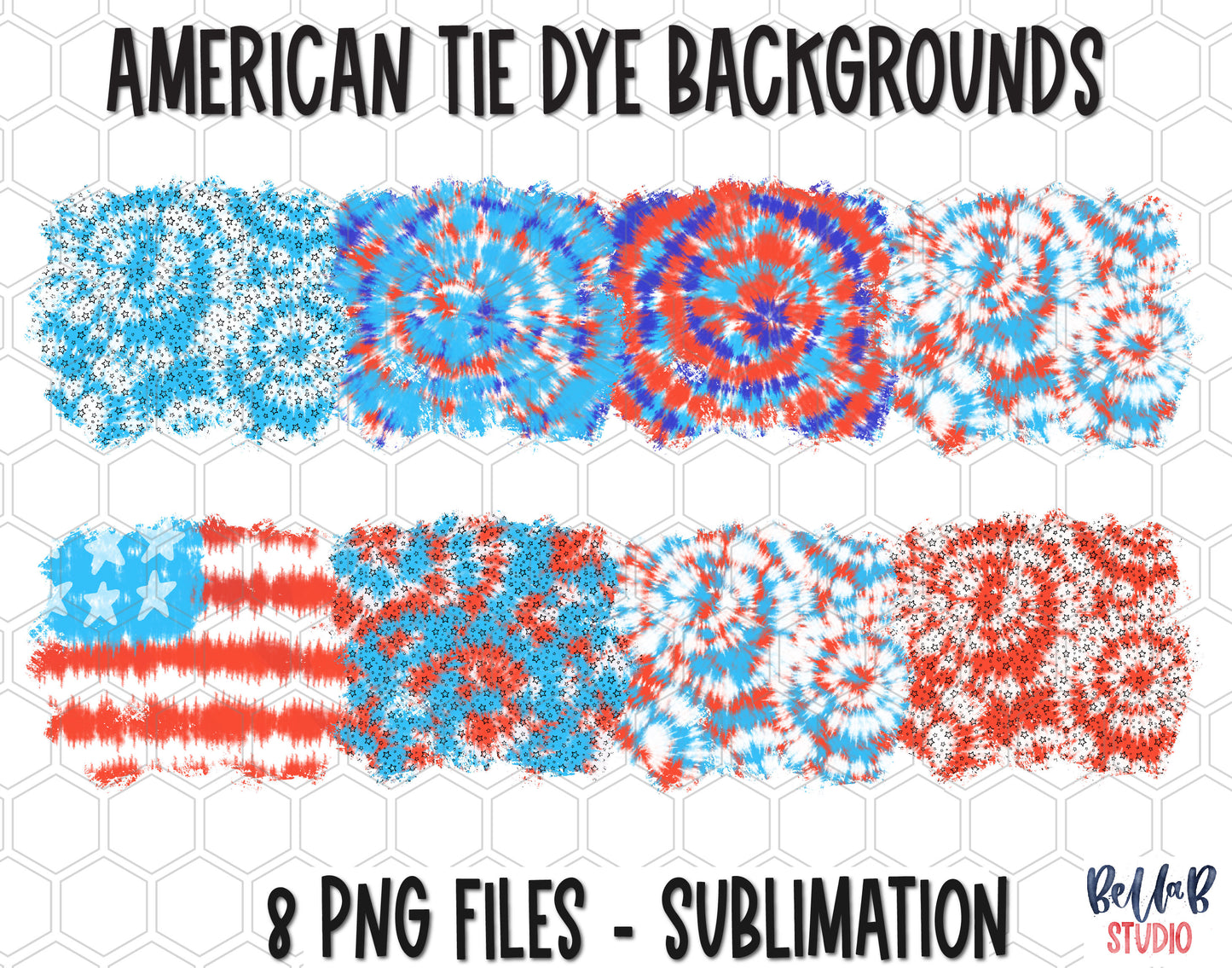 American Tie Dye Sublimation Background Bundle, Backsplash