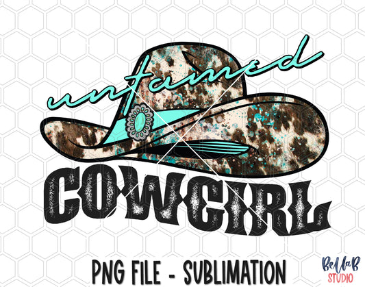 Cowhide Hat- Untamed Cowgirl Sublimation Design