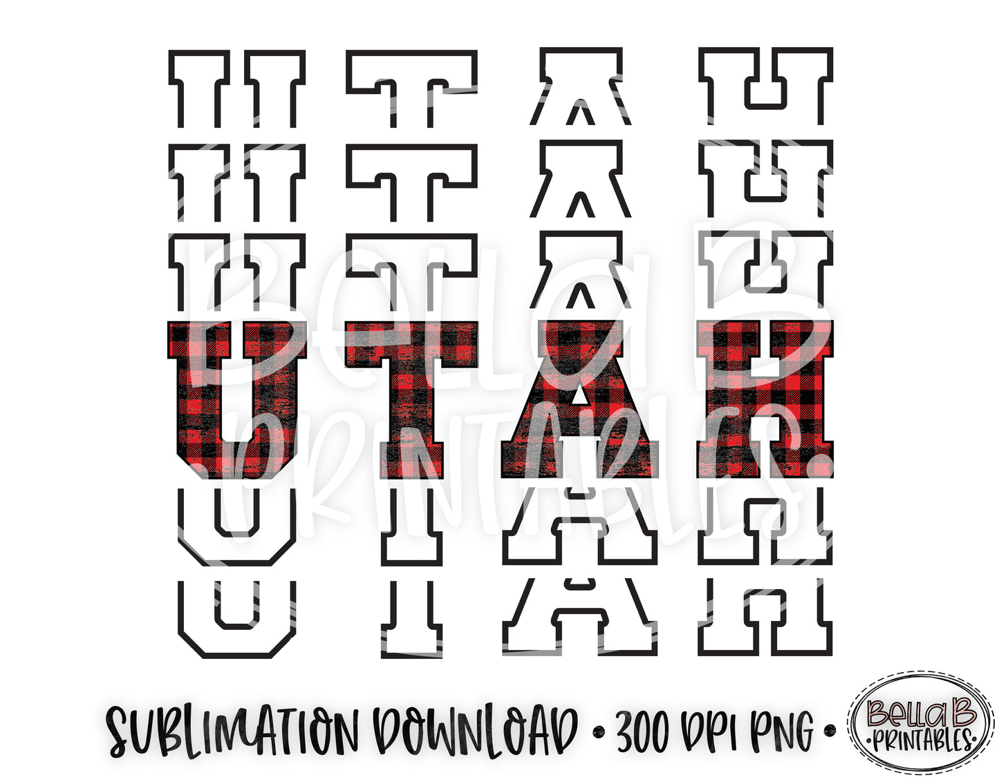 Utah State Sublimation Design, Mirrored State Design