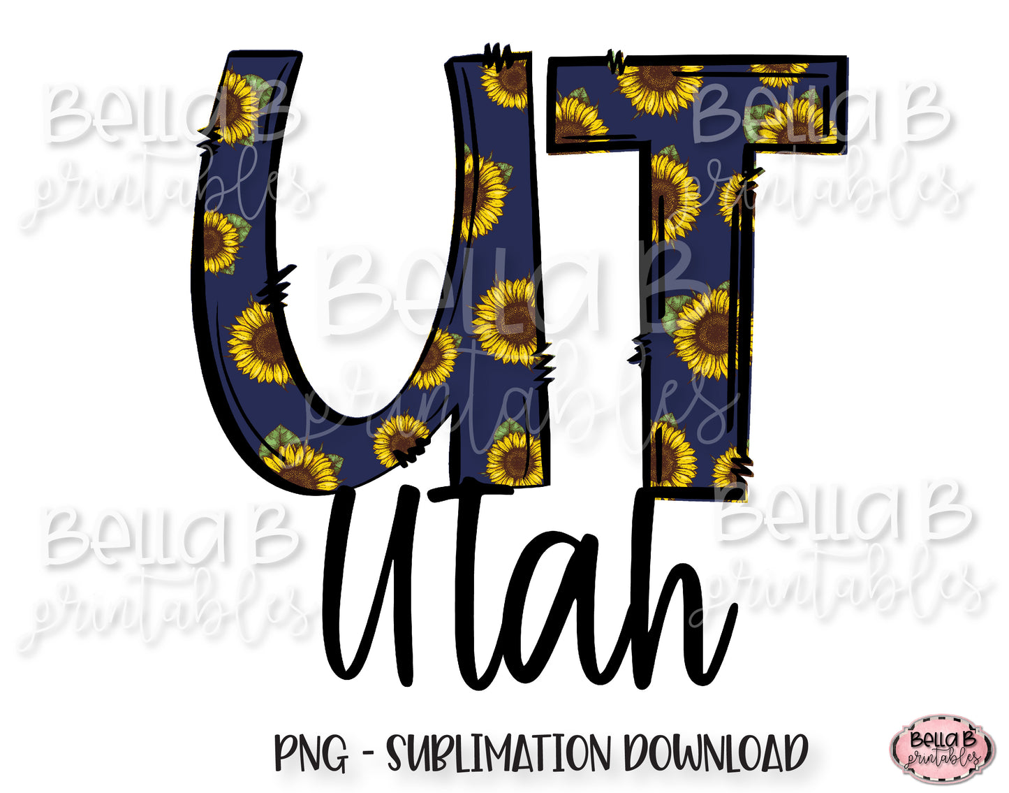 Sunflower Utah State Sublimation Design