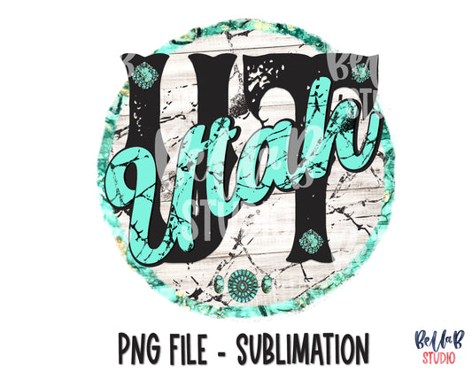 Utah Turquoise Sublimation Design