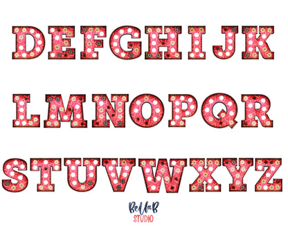 Pink Valentine's Marquee Alphabet Letters, Marquee Alphabet Set