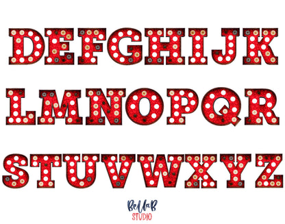 Red Valentine's Marquee Alphabet Letters, Marquee Alphabet Set