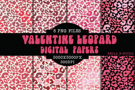 Valentine Leopard Digital Papers