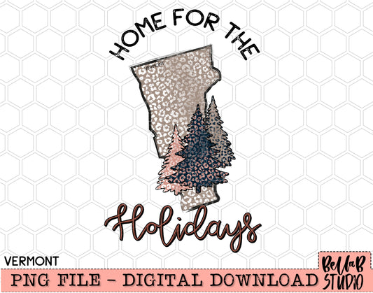 Home For The Holidays -Christmas Vermont PNG Design