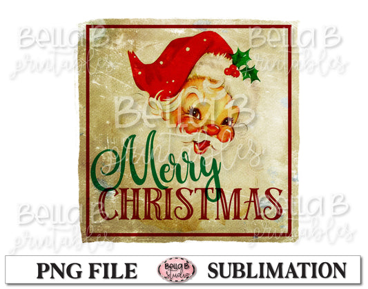 Vintage Santa Sublimation Design, Merry Christmas