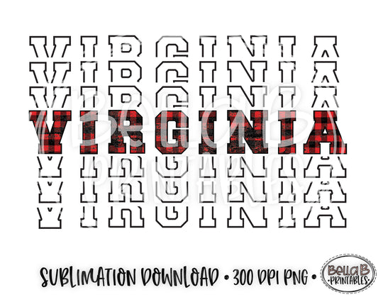 Virginia State Sublimation Design, Mirrored State Design