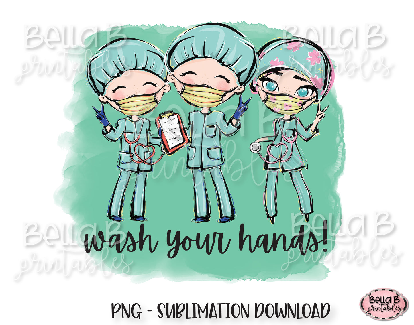 Medical Doctor Sublimation Design, Wash Your Hands