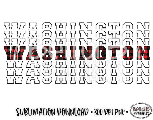 Washington State Sublimation Design, Mirrored State Design