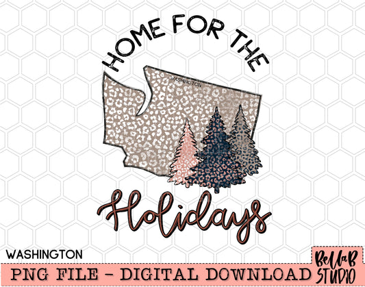 Home For The Holidays -Christmas Washington PNG Design
