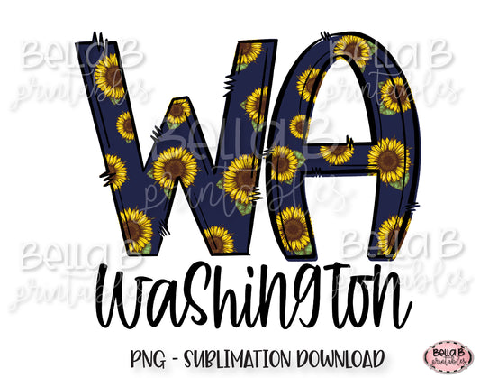 Sunflower Washington State Sublimation Design
