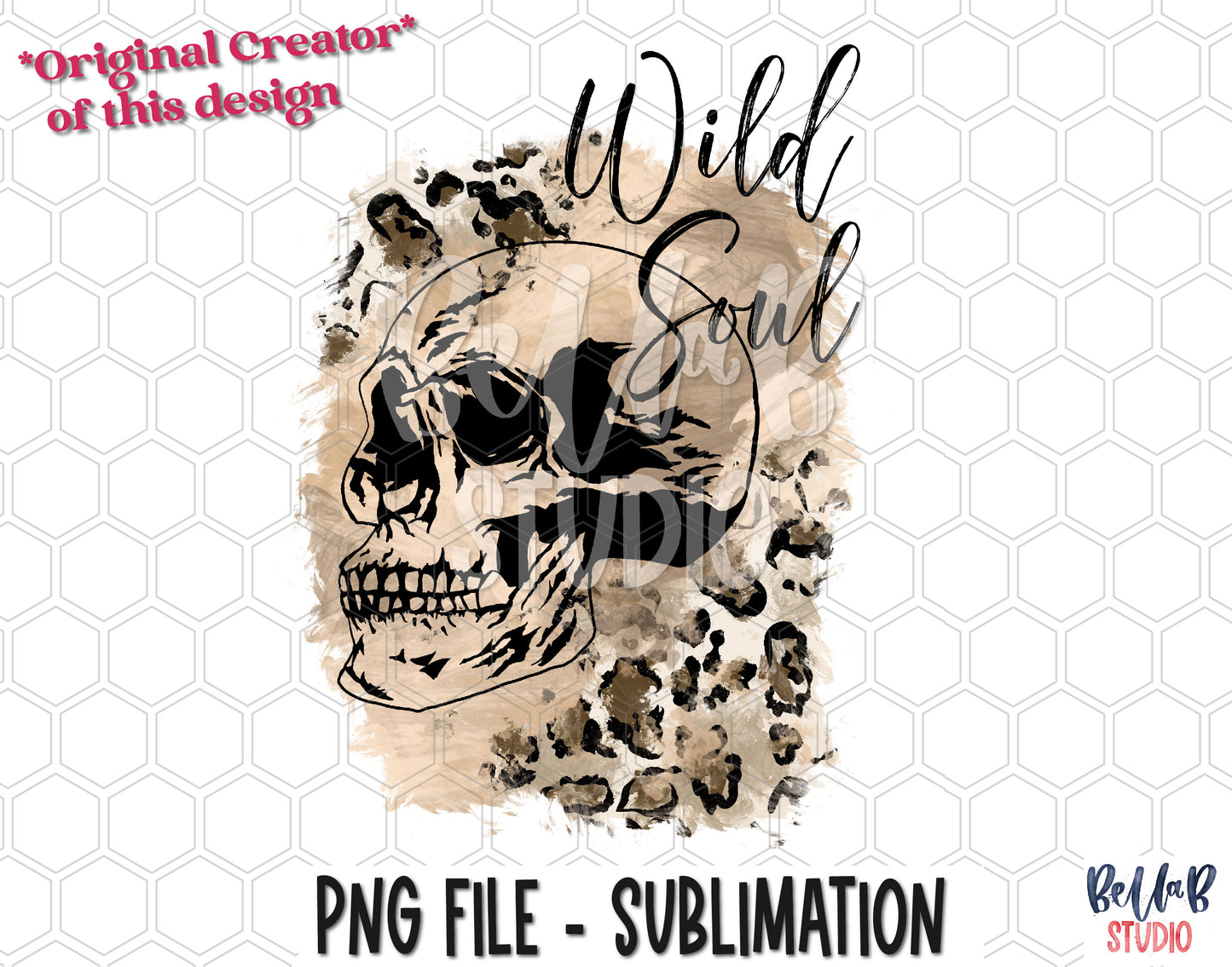Boho Leopard Skull - Wild Soul Sublimation Design