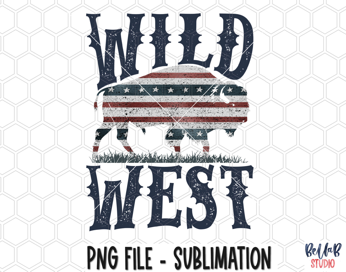 Wild West Buffalo Sublimation Design
