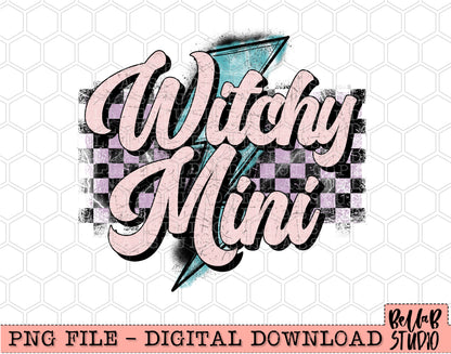 Witchy Mini Checkered Bolts PNG Design