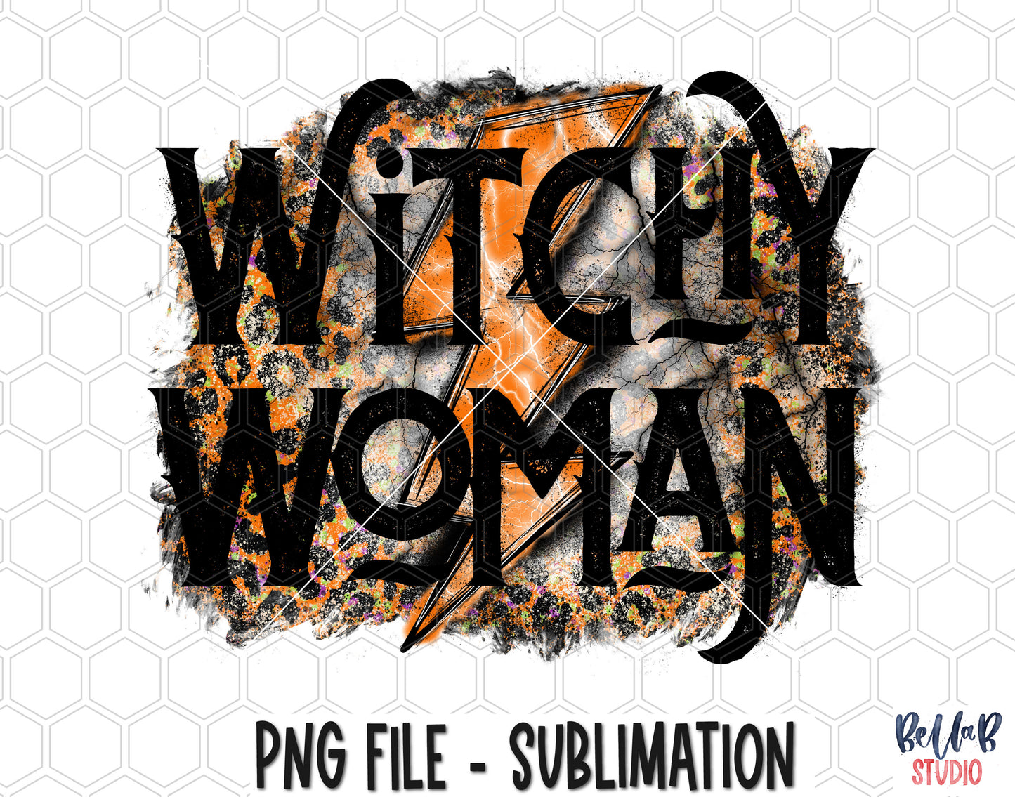 Lightning Bolt Witchy Woman Sublimation Design