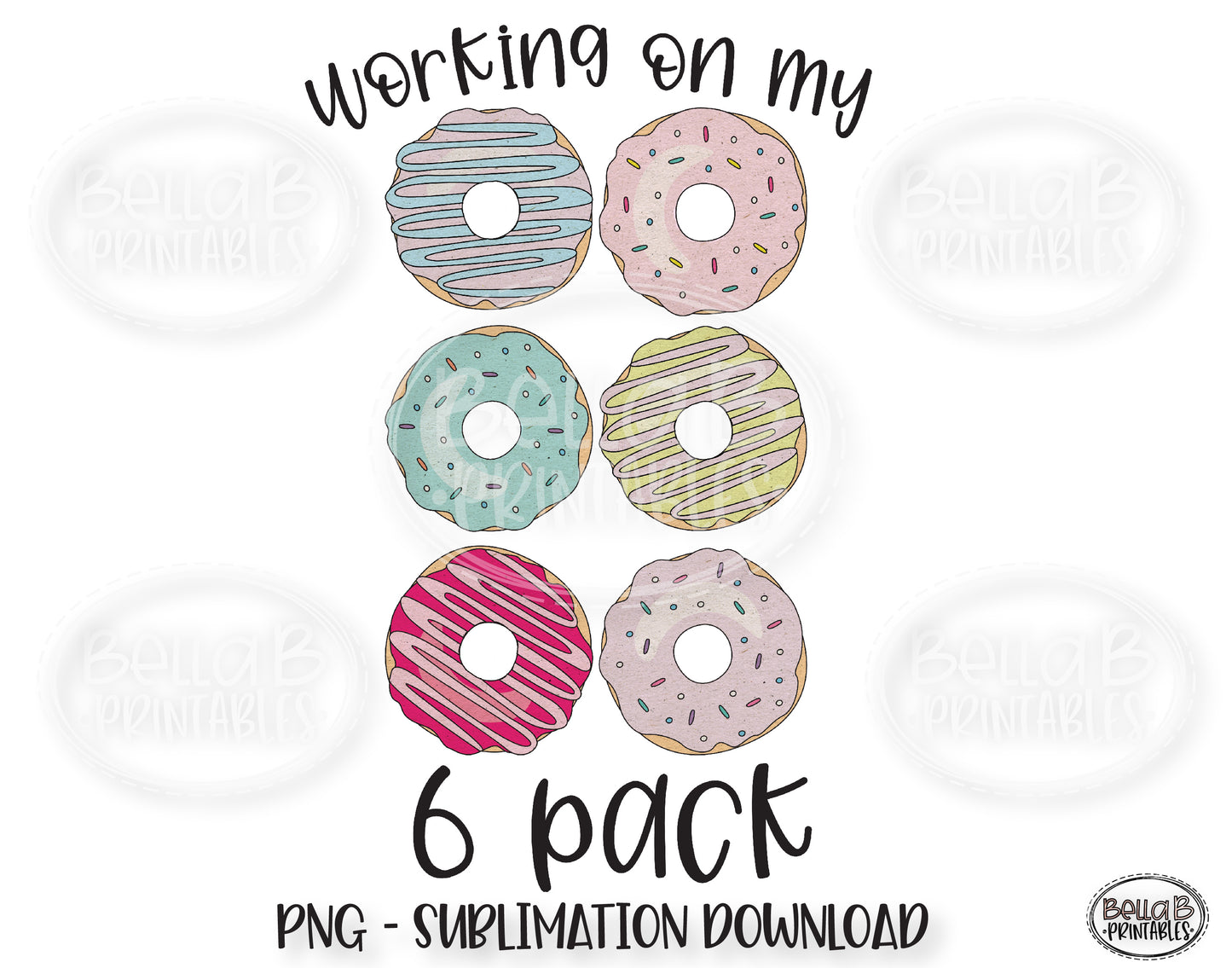 Working On My 6 Pack Sublimation Design, Donut Sublimation