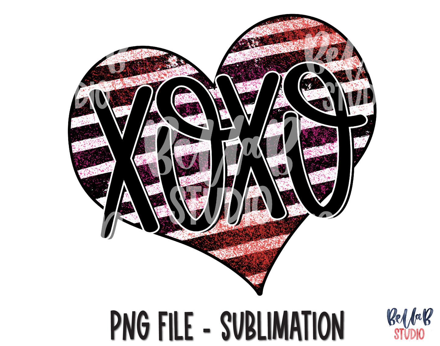 Xoxo Heart Sublimation Design