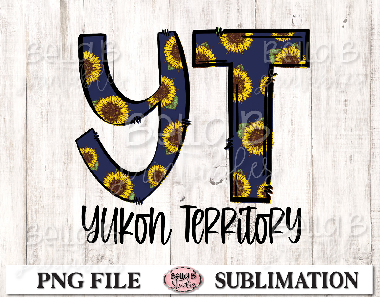 Yukon Territory Sunflower Sublimation Design