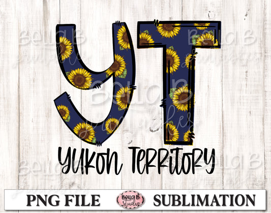 Yukon Territory Sunflower Sublimation Design